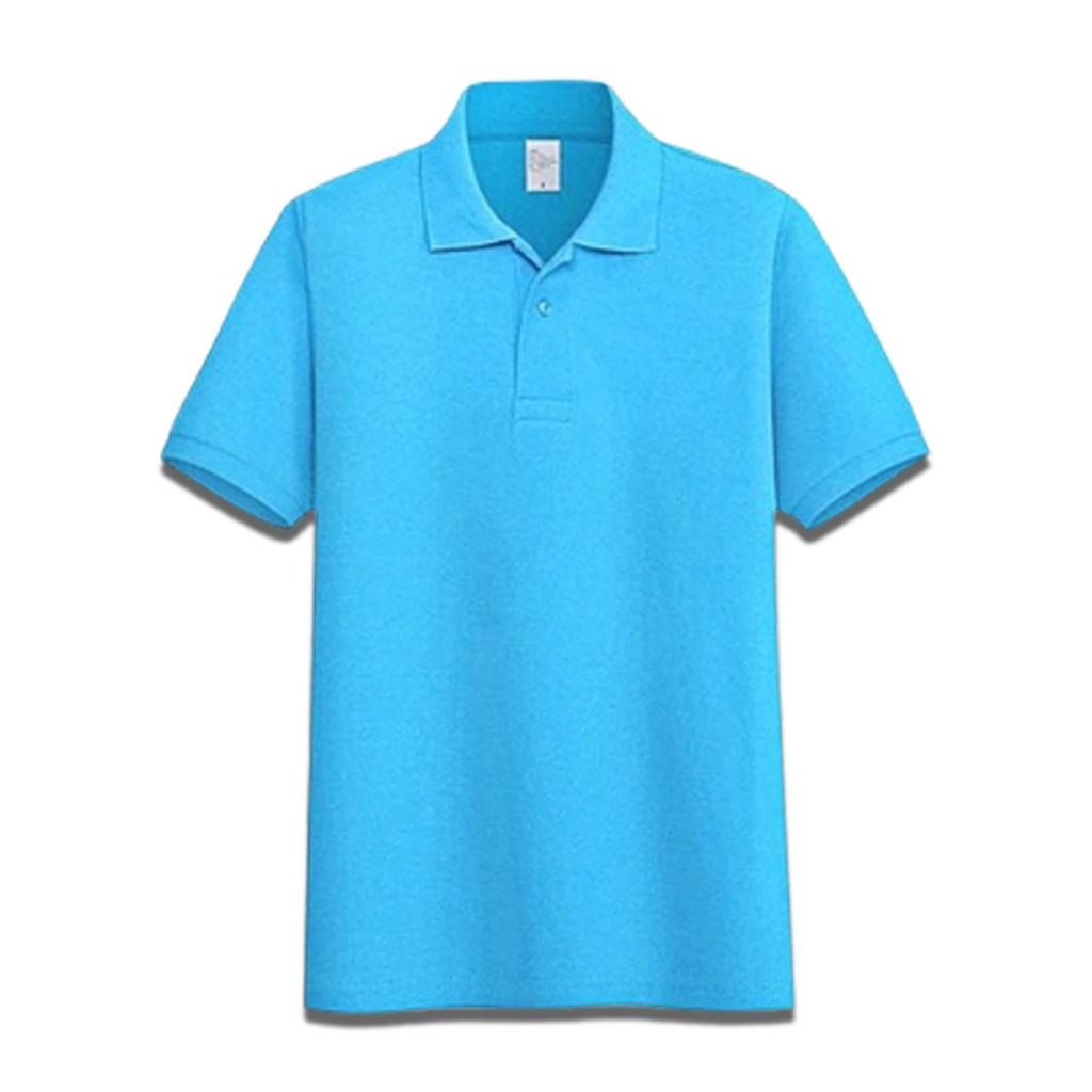 Baju Kaos Polo Pria Lengan Pendek Warna Biru Laut / Baju Kaos Polo Cowok / Atasan Pria Kaos Polo / B