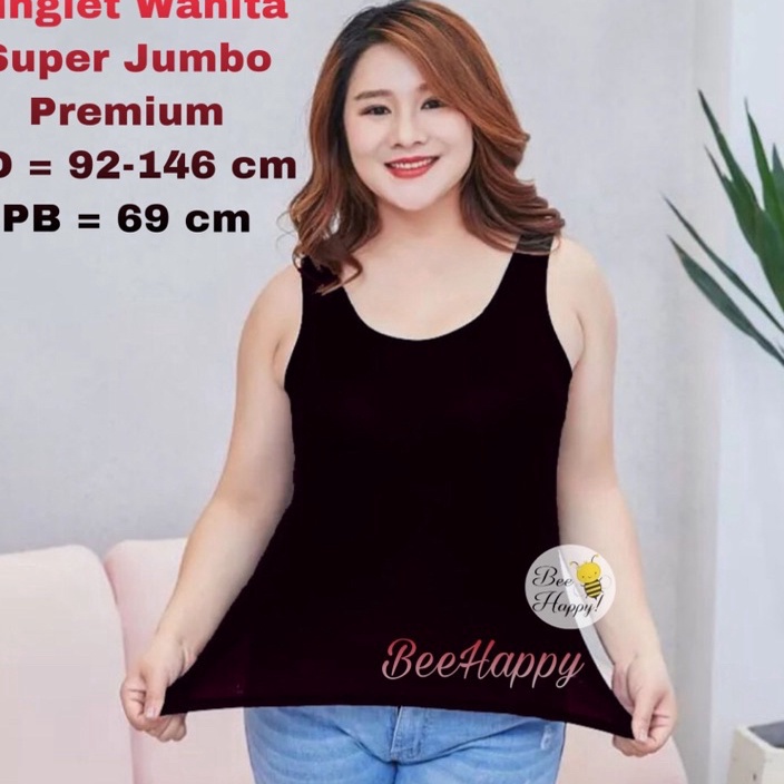 Paling Laku Singlet Wanita Super Jumbo Premium  Singlet Wanita Big Size  Tanktop Jumbo