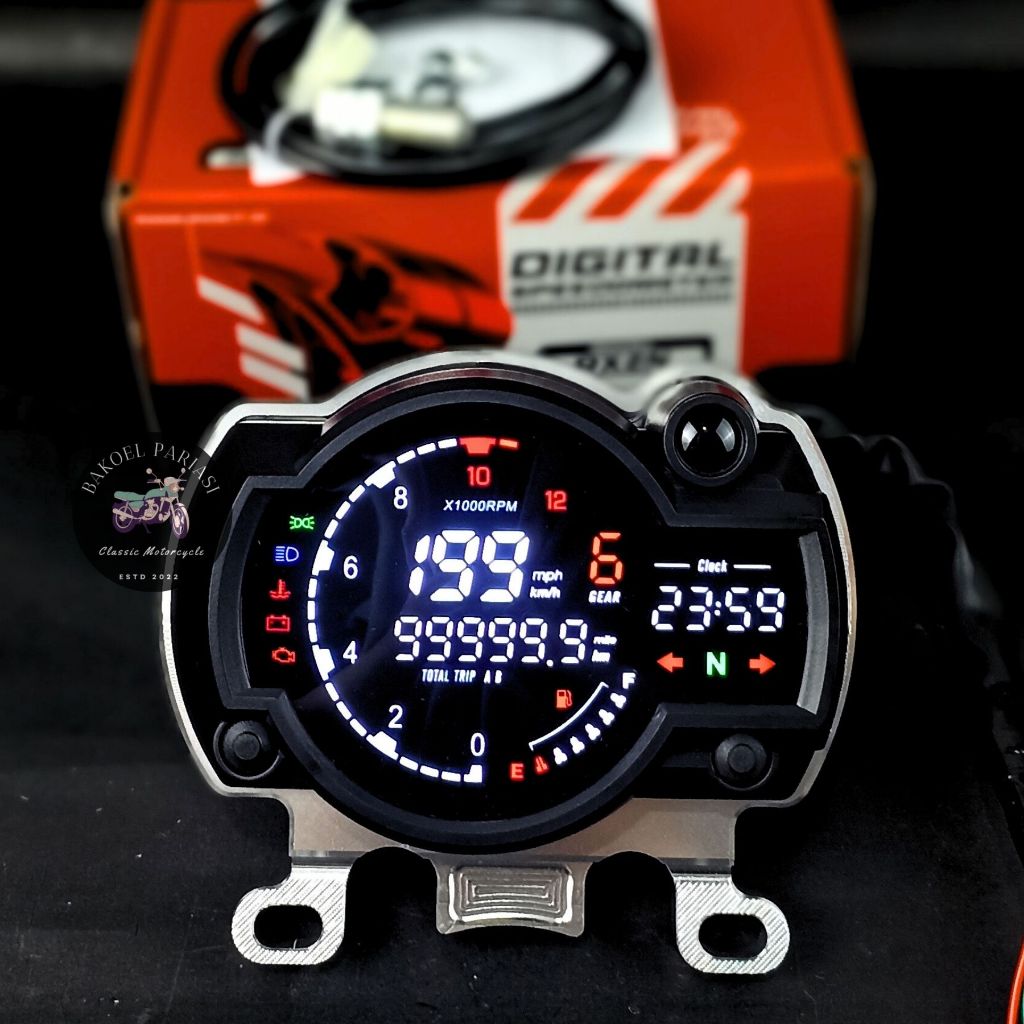 SPEEDOMETER KOSO RX2N FULL INDIKATOR DIGITAL SPIDOMETER KOSO Rx2n SPEDO SET PANGKON CNC UNIVERSAL IM