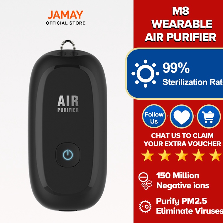JAMAY Air Purifier Personal Ionizer Portable Purifier Kalung Necklace Ion Negatif Personal Mini Air 