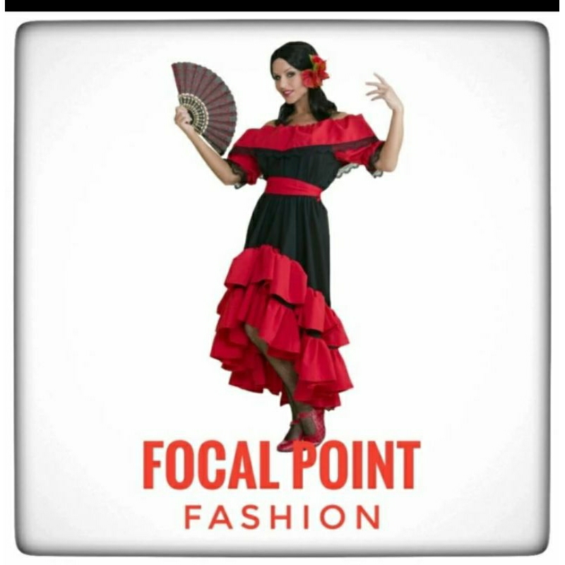 kostum spanyol wanita dewasa tradisional Spanish dress costume