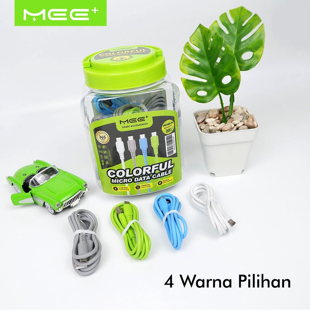 (ECER) FOOMEE MEE+ MD100-M KABEL DATA MICRO USB 2.4A 100cm GARANSI 1 TAHUN TOPLES SATUAN MULTI PROTE