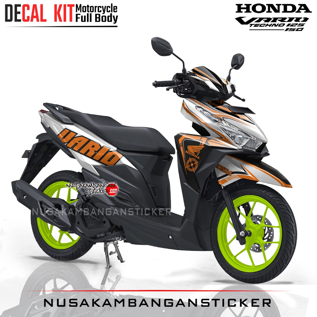 Decal Stiker All New Vario 125-150 Putih Oren Sticker Full Body
