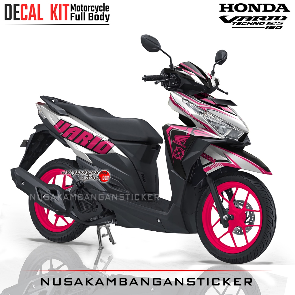 Decal Stiker All New Vario 125-150 Putih Pink Sticker Full Body