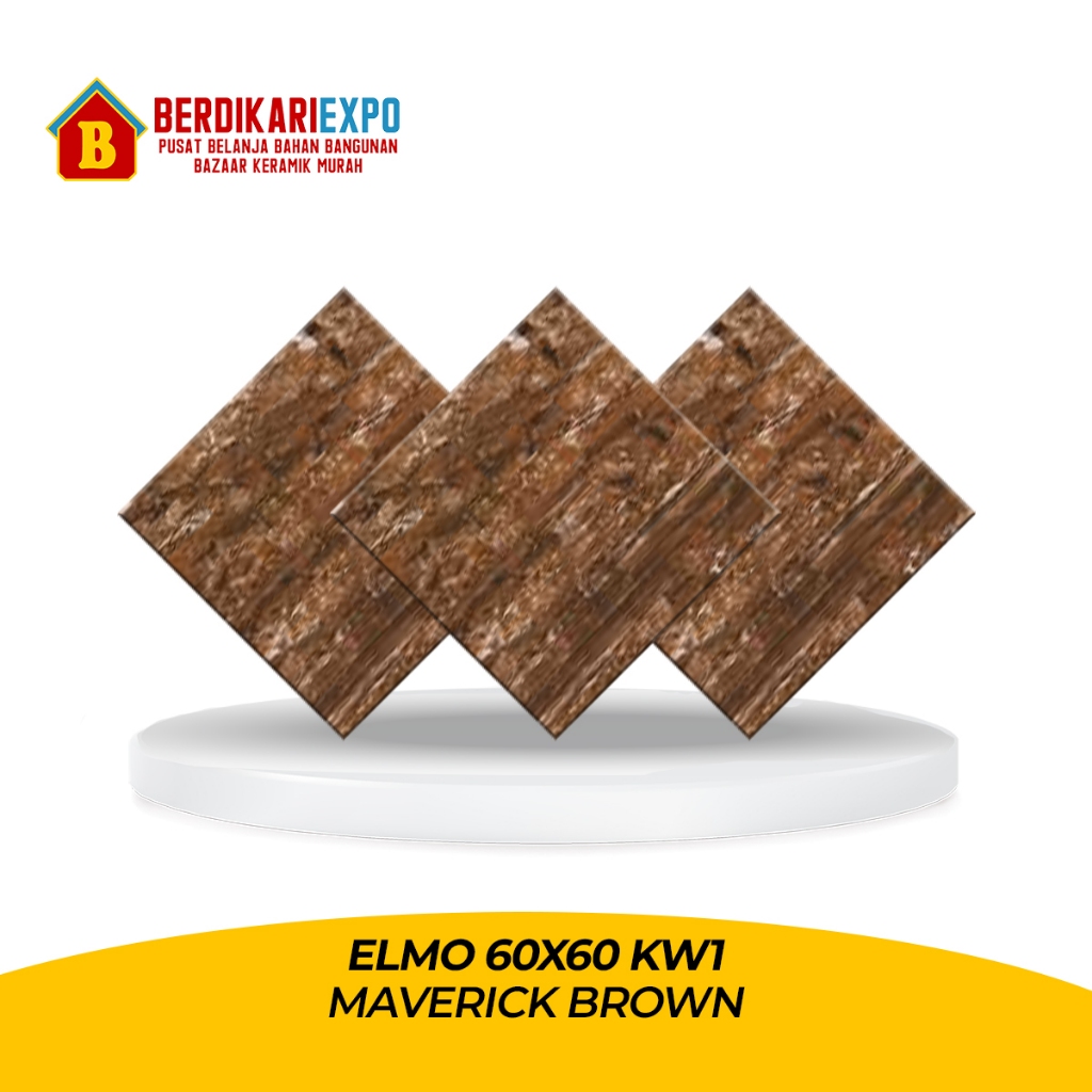 KERAMIK LANTAI 60X60 KW 1 ELMO MAVERICK BROWN-MOTIF MARBEL/Granit