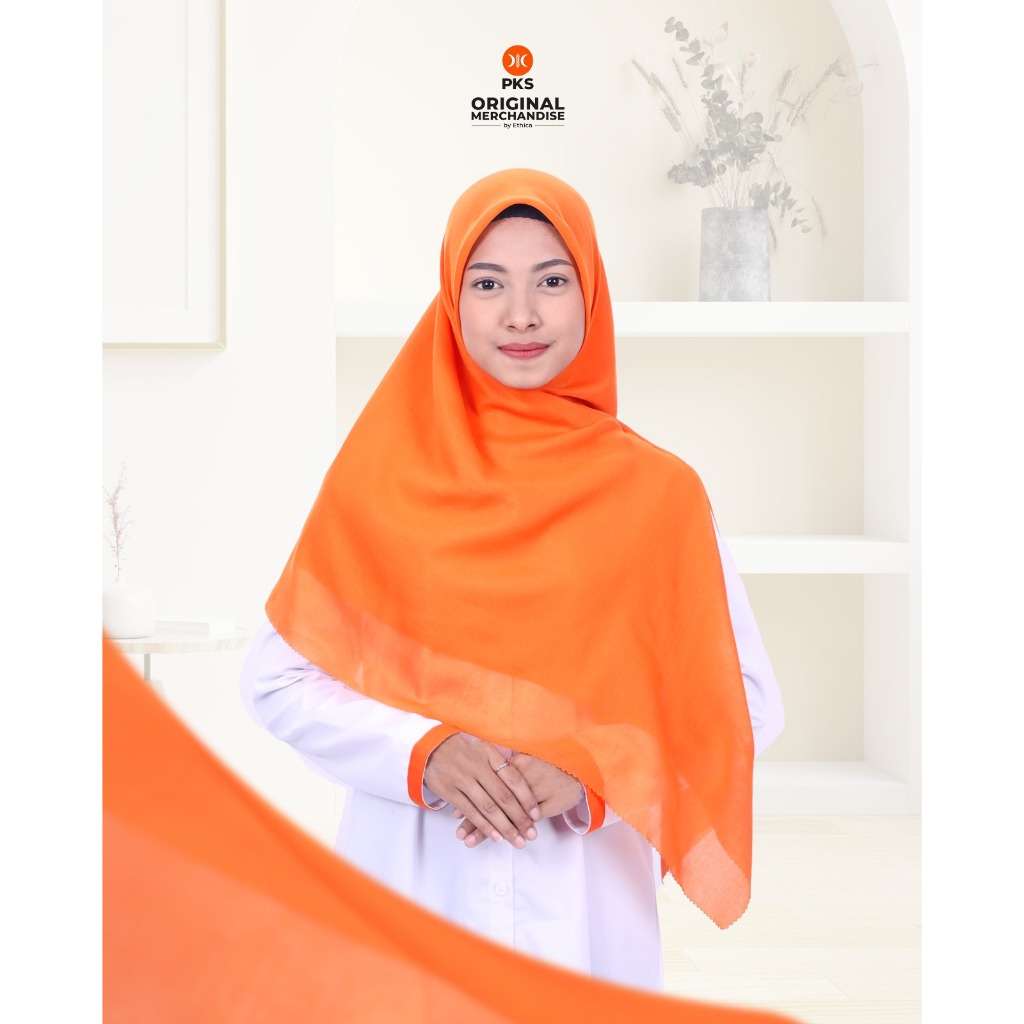 Voal Polos PKS Warna Orange 125 x 125// Jilbab PKS