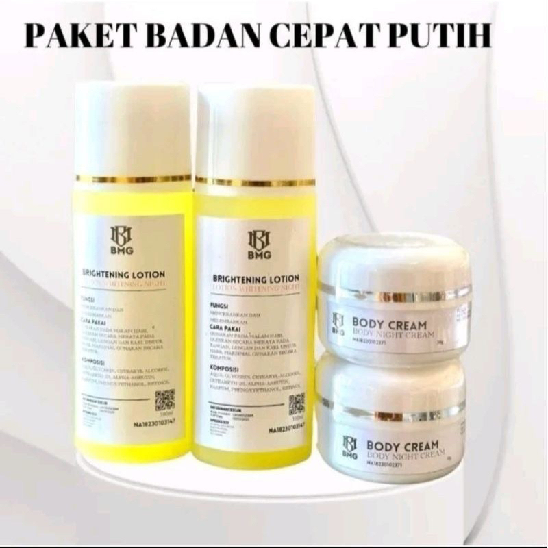 PAKET BMG BODY LOTION / BODY CREAM BMG (2 lotion malm + 2 body cream )