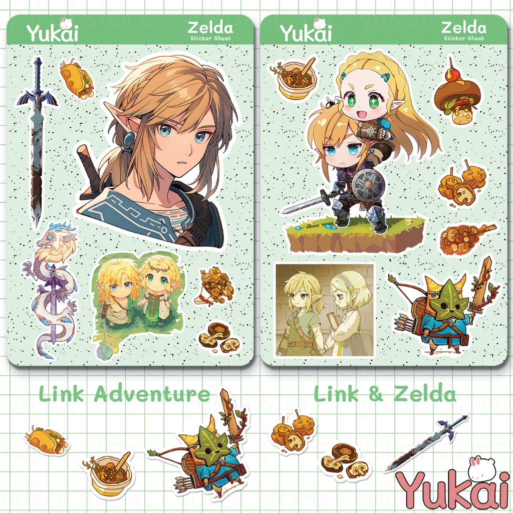 

Zelda Sticker Sheet Premium, Sticker Anime Waterproof