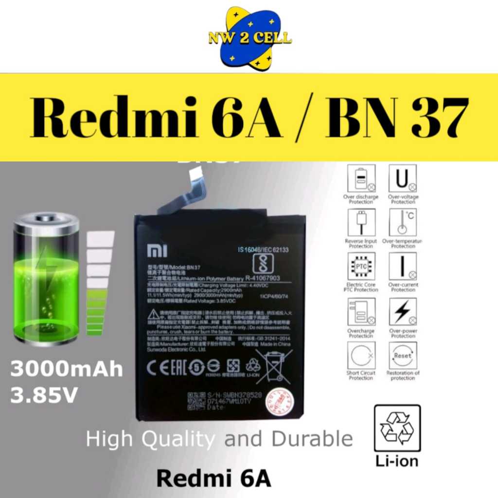 BATTERY BATERAI XIAOMI REDMI 6 6A BN37 BN-37 ORIGINAL 99