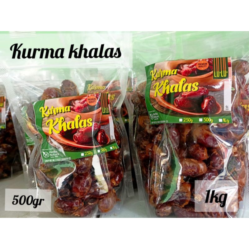 

KURMA KHALAS ENAK LEGIT MANTAP KEMASAN 1KG,500G