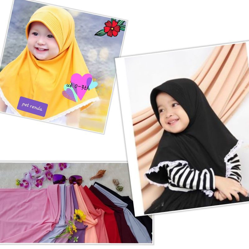 Kerudung Bayi 0 6 Bulan Up 2 Th Hijab Bayi RENDA PET Jilbab Anak Bayi Jilbab Bayi Perempuan 0 6bulan