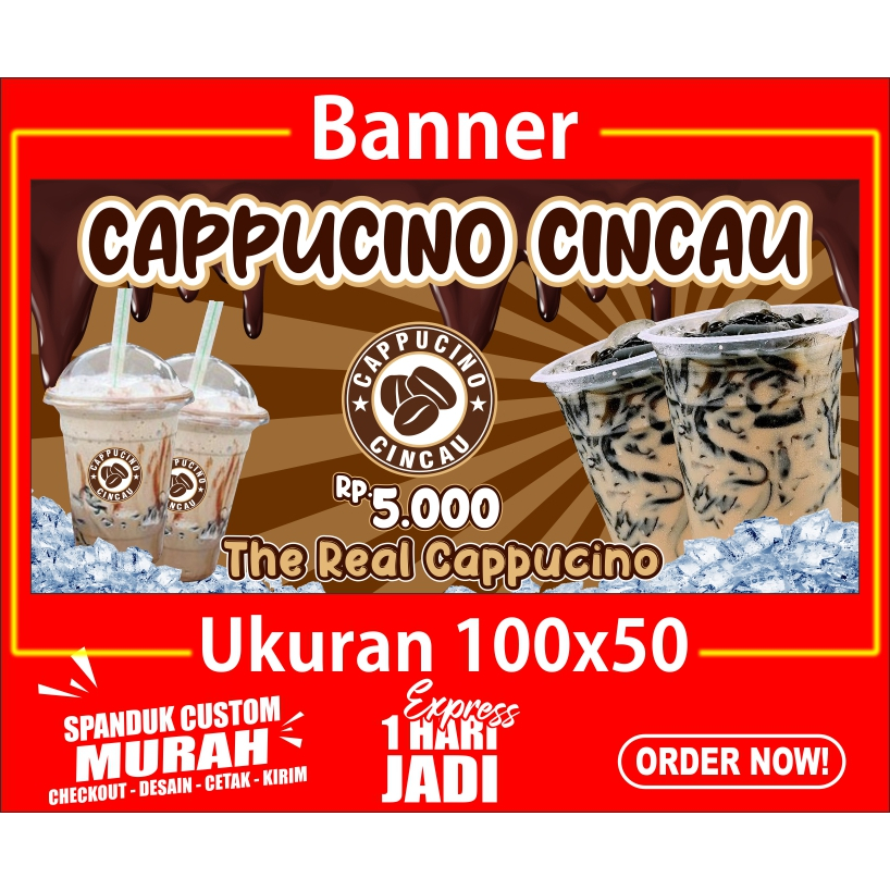 Banner Cappucino Cincau 100x50 cm, COD. Banner Cappucino Cincau 100x50 cm, COD.