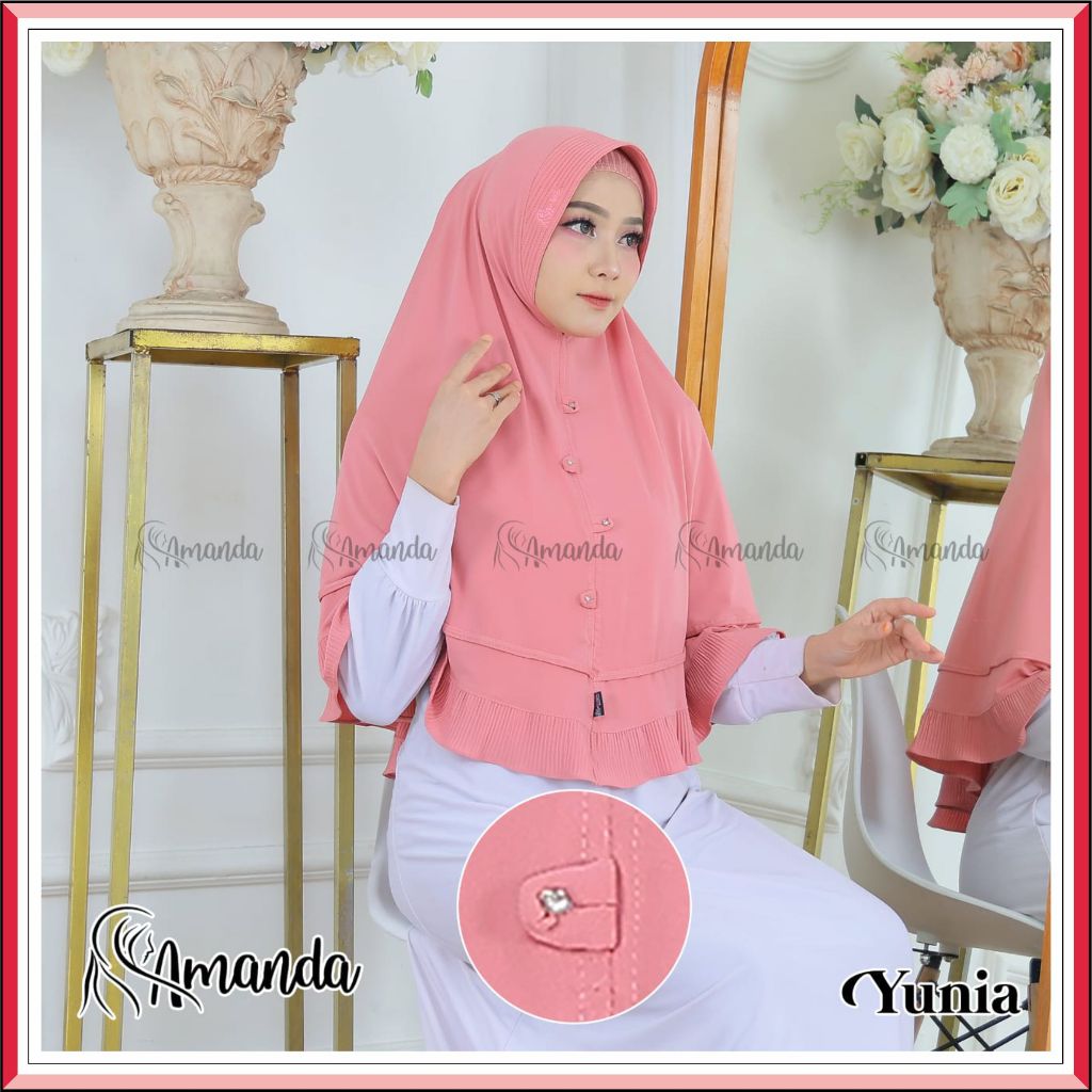 AMANDA - HIJAB INSTAN  YUNIA JERSEY IMPORT | Hijab Sport Nutup Dada Kualitas Premium