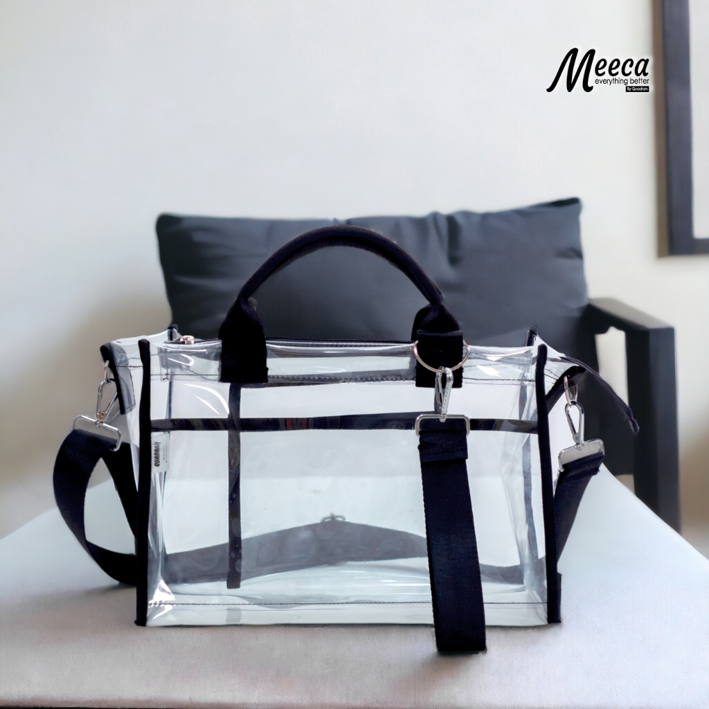 Tas Mika Transparan / Tas Selempang Transparan Wanita CAMELA Hitam