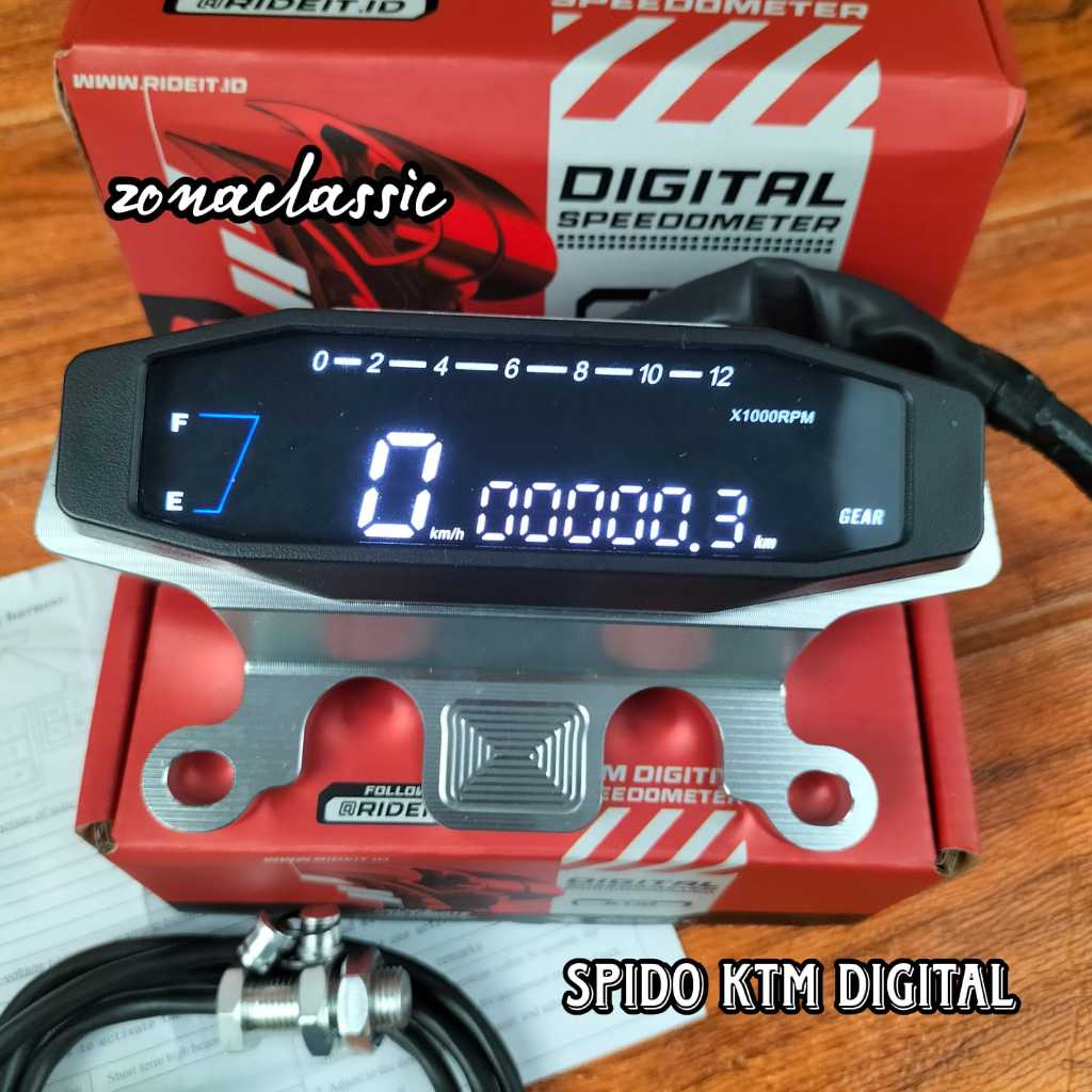 SPEEDOMETER KTM SET PANGKON CNC DIGITAL RIDE IT SPIDOMETER KTM SET KABEL DAN MAGNID SENSOR DIGITAL R