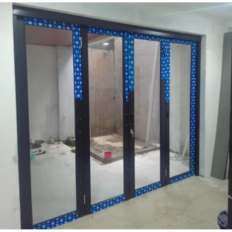 custom pintu lipat YKK hitam