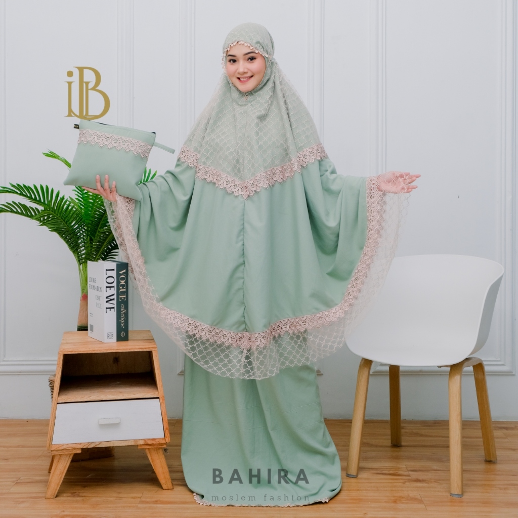 BAHIRA - Mukena Dewasa Katun Premium - Tile Brokat Mewah