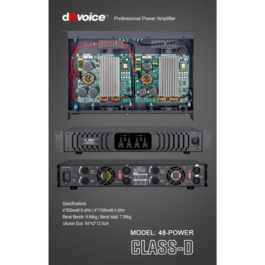 Power Amplifier Class D dBvoice/48-Power/Installasi/Project - 48-Power Murah