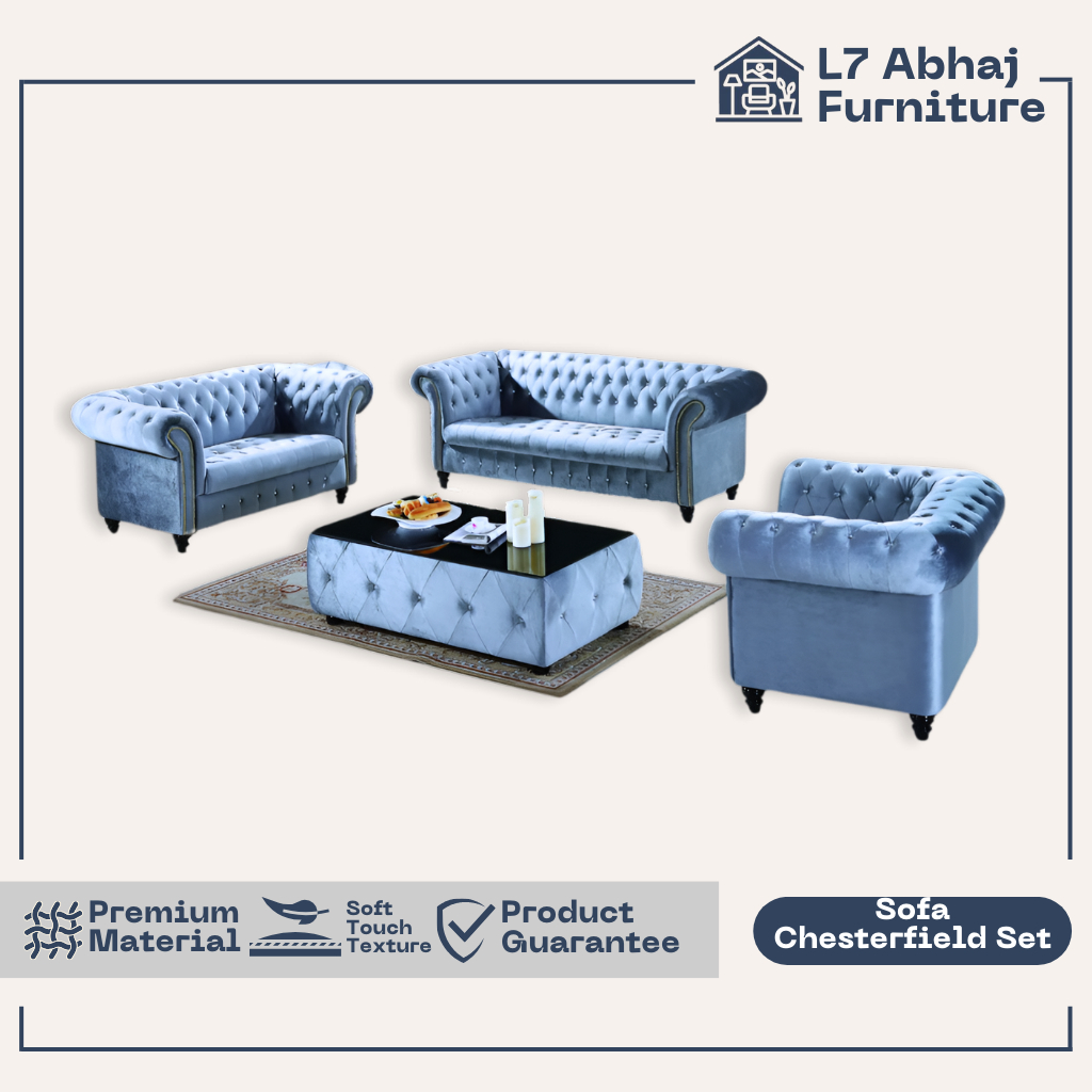 L7 Abhaj Furniture Pemalang - Sofa Chesterfield - Custom - Set - Meja