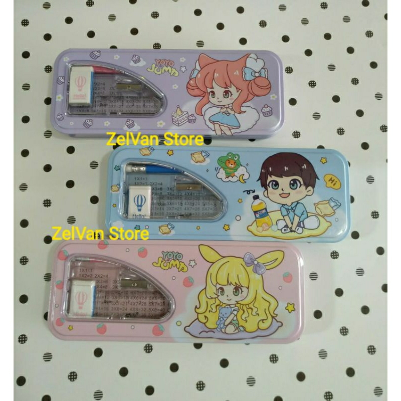 

Pencilcase Studyset kaleng BOY-GIRL