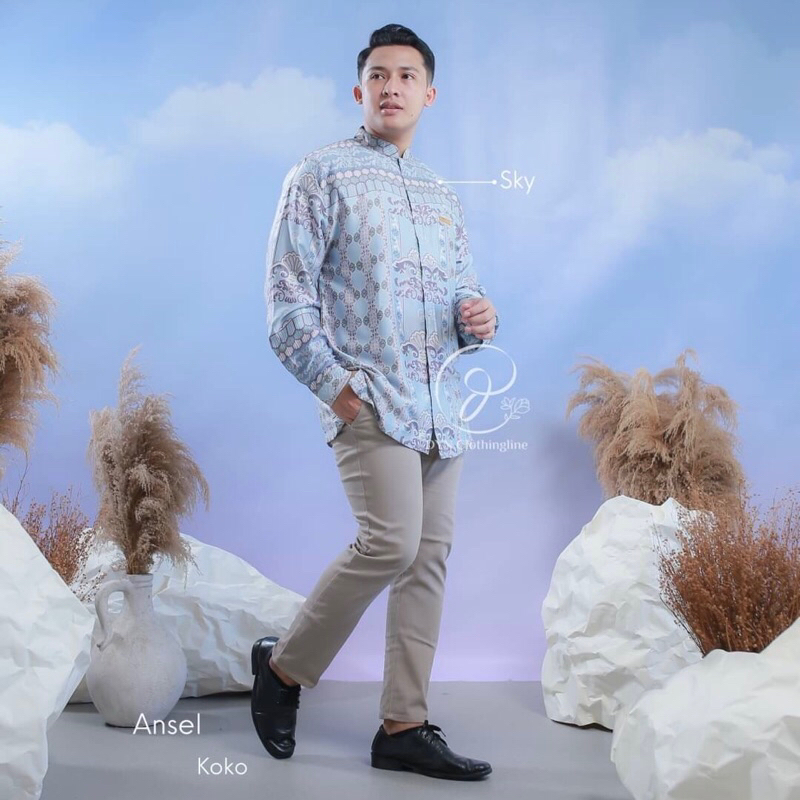 DYN Clothingline Ansel Koko &  Ansela Dress | Family Set | Fashion Muslim | Baju Muslim Couple | Sarimbit Keluarga-Sky Koko DWS defect