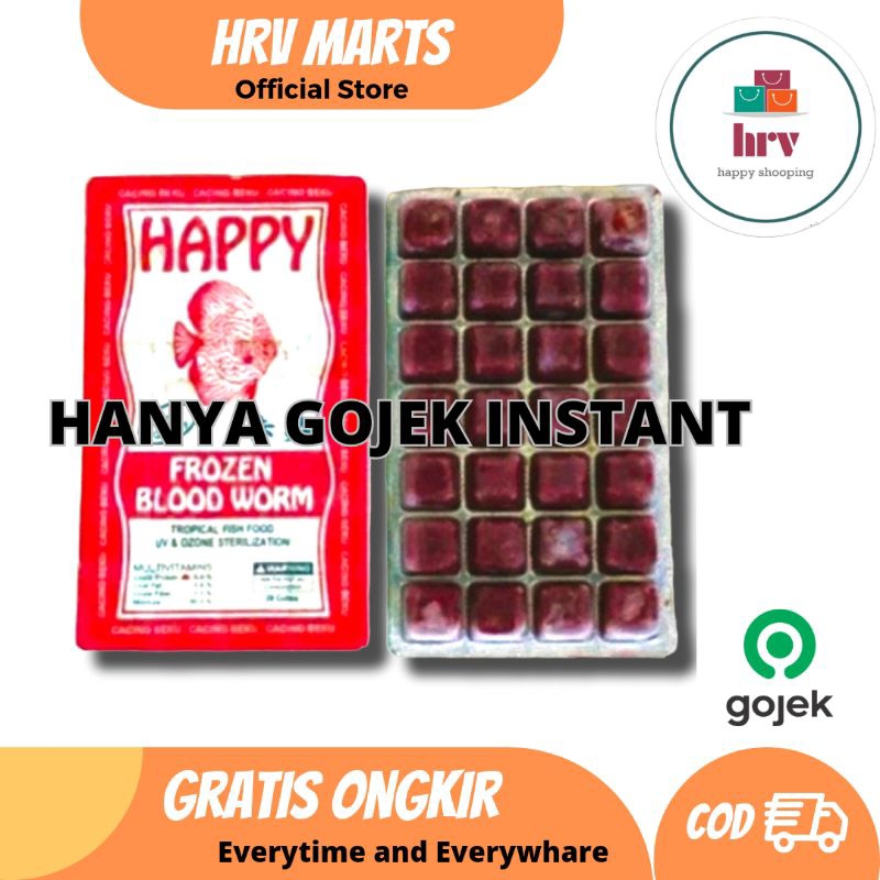 Cacing Merah Beku Cabek Bloodworm Pakan Ikan Hias Dyscus KHUSUS GOJEK INSTANT