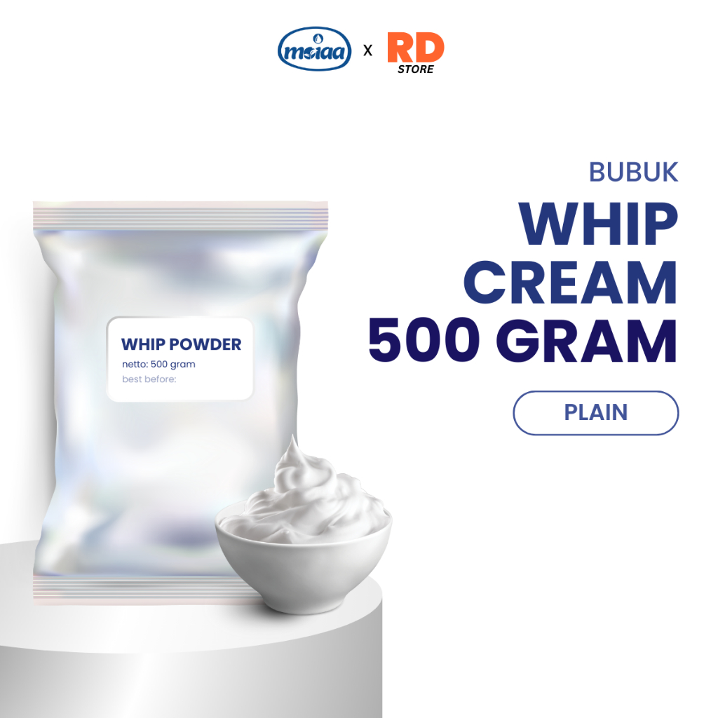 

MOIAA x RD - Bubuk Whip Cream 500g / Whipping Krim kocok / Whiped Cream Powder / Topping Kue