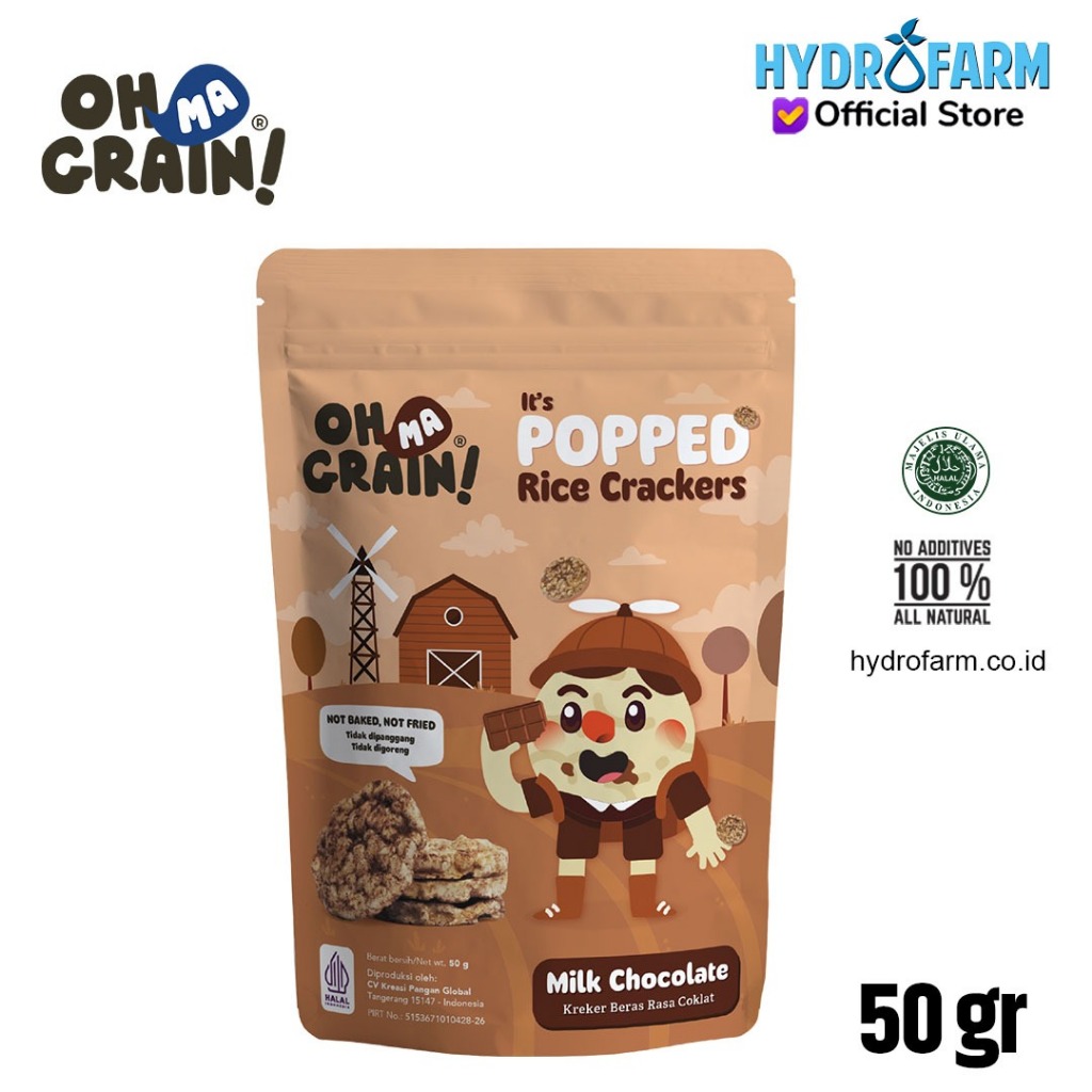 

Oh Ma Grain! - Popped Rice Crackers / Keripik Beras (Milk Chocolate)