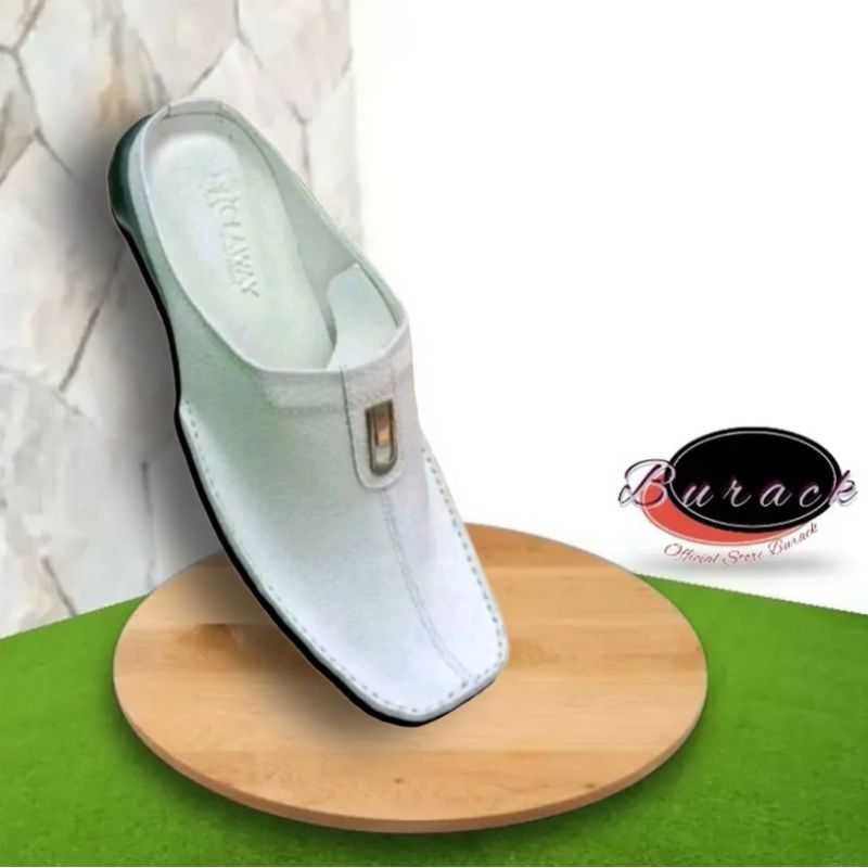 Sandal Sepatu Pria || Sandal Bustong Kulit Asli || Sepatu Sandal. Warna# Hitam. Coklat.  Tan. Putih