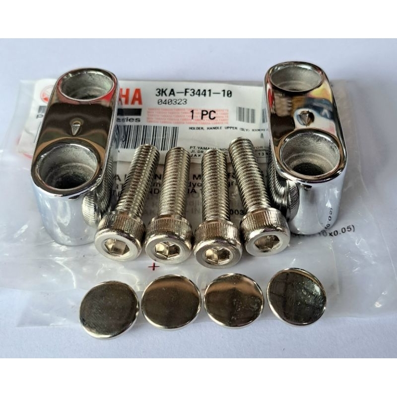 KLEMAN STANG RX KING ORIGINAL CROM LENGKAP BAUT DAN TUTUP KLEM COOM PNP SCORPIO/VIXION/BYSSON/XABRE