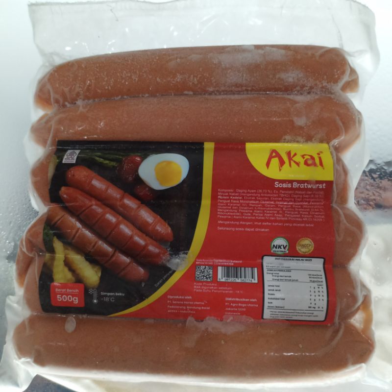 

Akai beef bratwurst 500 g