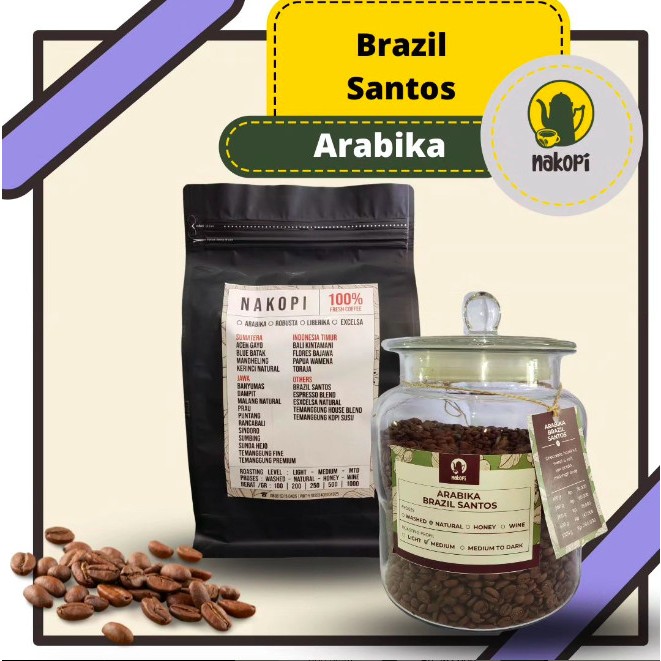 

Nakopi Biji Kopi dan Kopi Bubuk Arabika Brazil Santos
