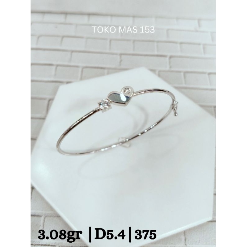 WAJIB TANYA STOK Realpict Gelang Bangle love MP 2 Emas putih kadar 375