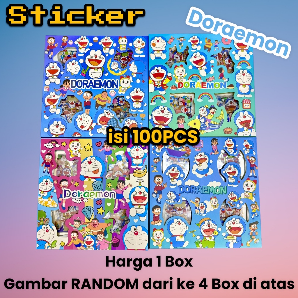 

Sticker NONO Doraemon Mix gambar BTS BT21 Doraemon Hello Kitty My melody Kuromi MOMO isi 100Pcs