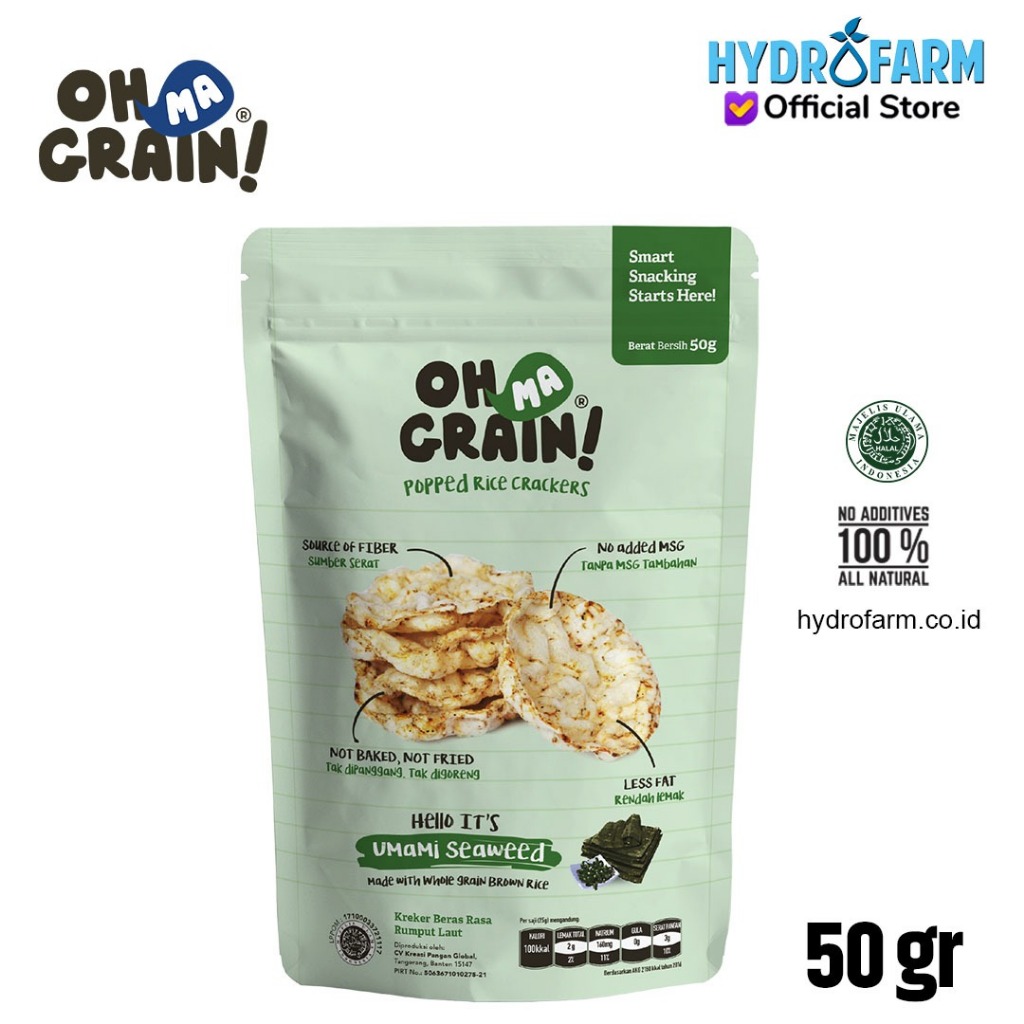 

Oh Ma Grain! - Popped Rice Crackers / Keripik Beras (Umami Seaweed)