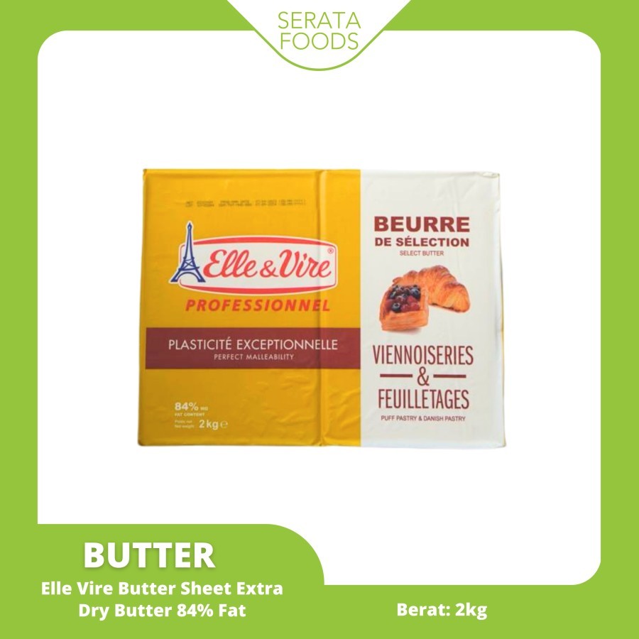

Elle Vire Extra Dry Butter 84% Fat 2kg / Butter Sheet