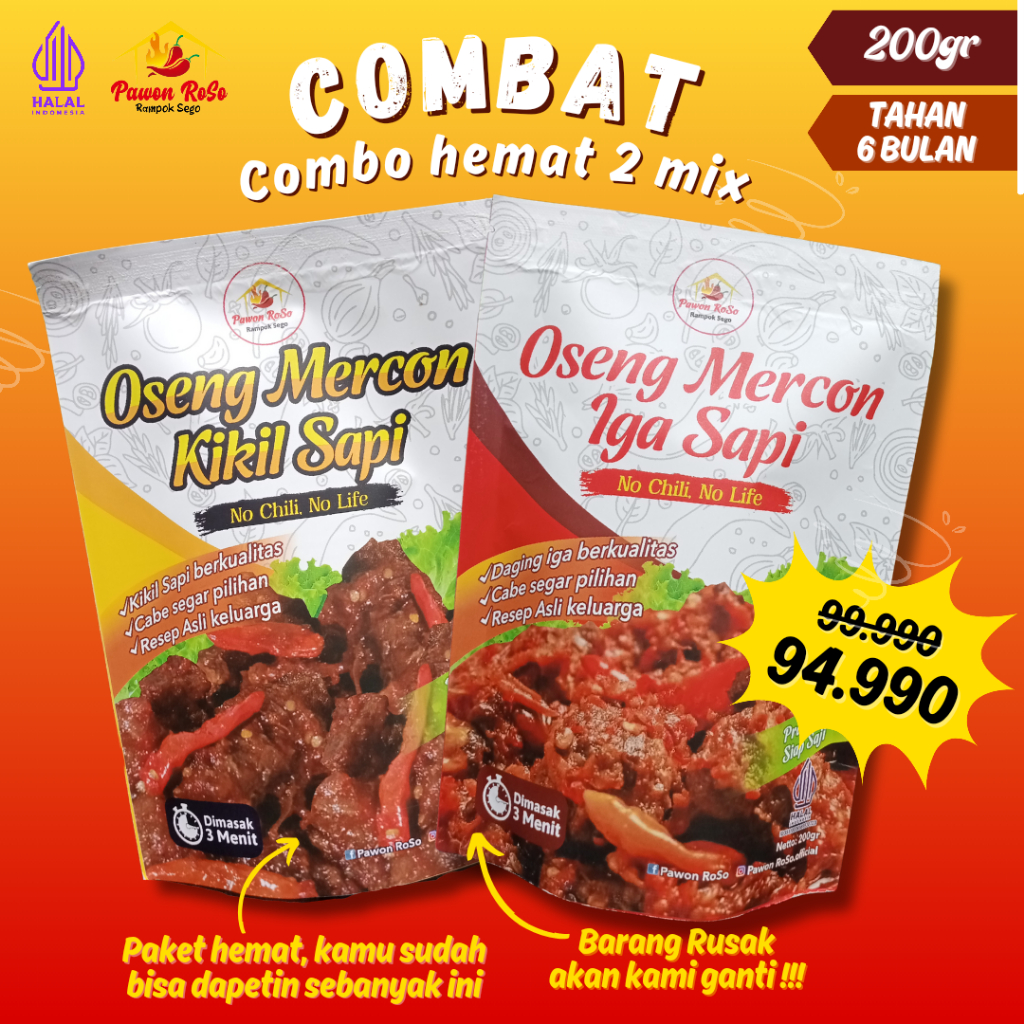 

COMBAT (Combo Hemat) 2 Mix /Oseng Iga/Oseng Kikil (200 gr)