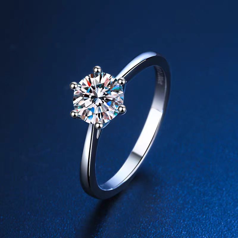 Cincin Wanita Terbaru keperakan Batu Berlian Moissanite Asli 1Ct 2 Ct Perhiasan Wanita Bersertifikat