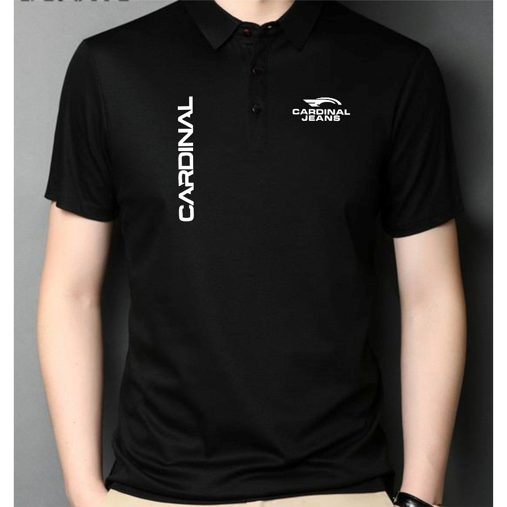 POLO kerah Cardinal Jeans Tegak Text Putih / Kaos Polo Kerah / Tshrit Kaos Kerah Dewasa Kaos Wangki 