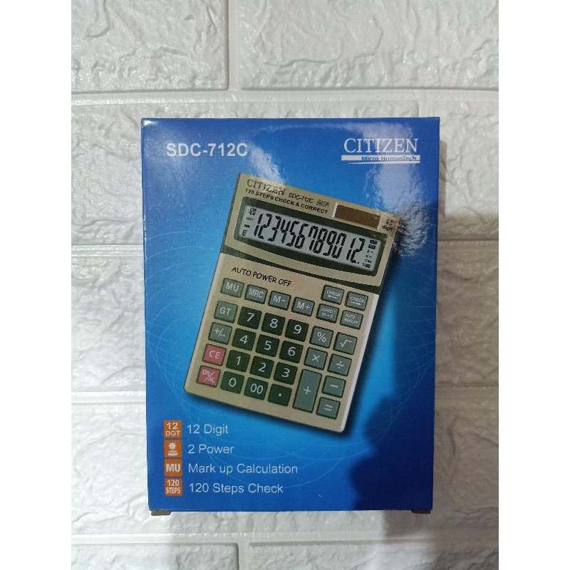 

Kalkulator Citizen SDC 712C / 12 DIGIT CHECK CORRECT