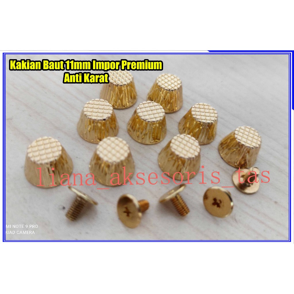 KAKIAN BAUT 11mm (1 PCS) MODEL KERUCUT - KAKIAN TAS ANTI KARAT - PAKU BAUT - KANCING BAUT