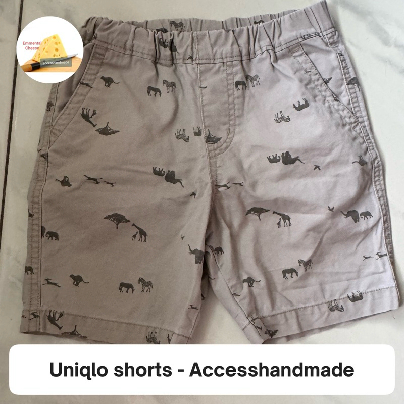 UNIQLO KIDS shorts celana pendek anak laki short pants PRNTED ZOO ANIMAL
