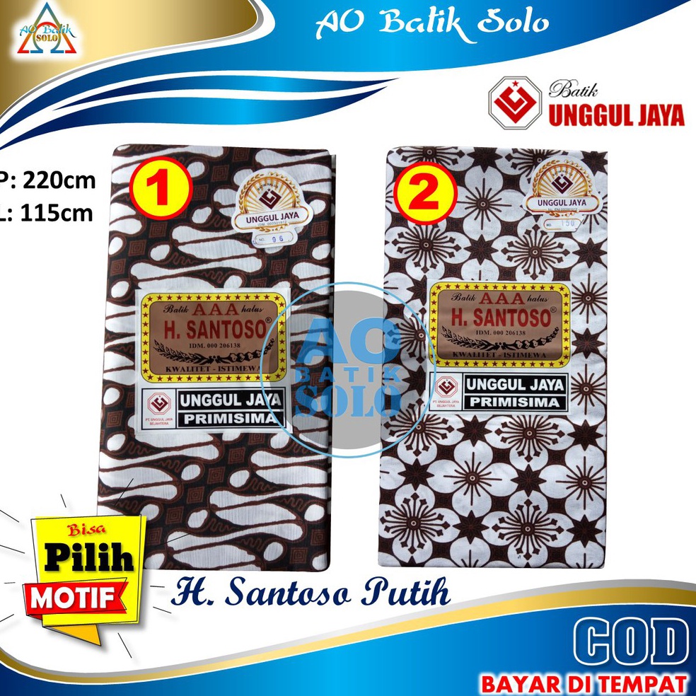 Makin murah Kain Batik Kain Jarik Jarik Batik H Santoso Motif Dasar Putih Batik Putih Kain Panjang