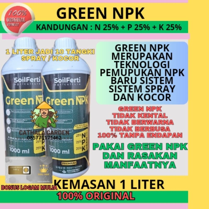 PUPUK GREEN NPK & YELL NPK KEMASAN 1 LITER | NPK CAIR KANDUNGAN NPK 25% + MIKRO 5%