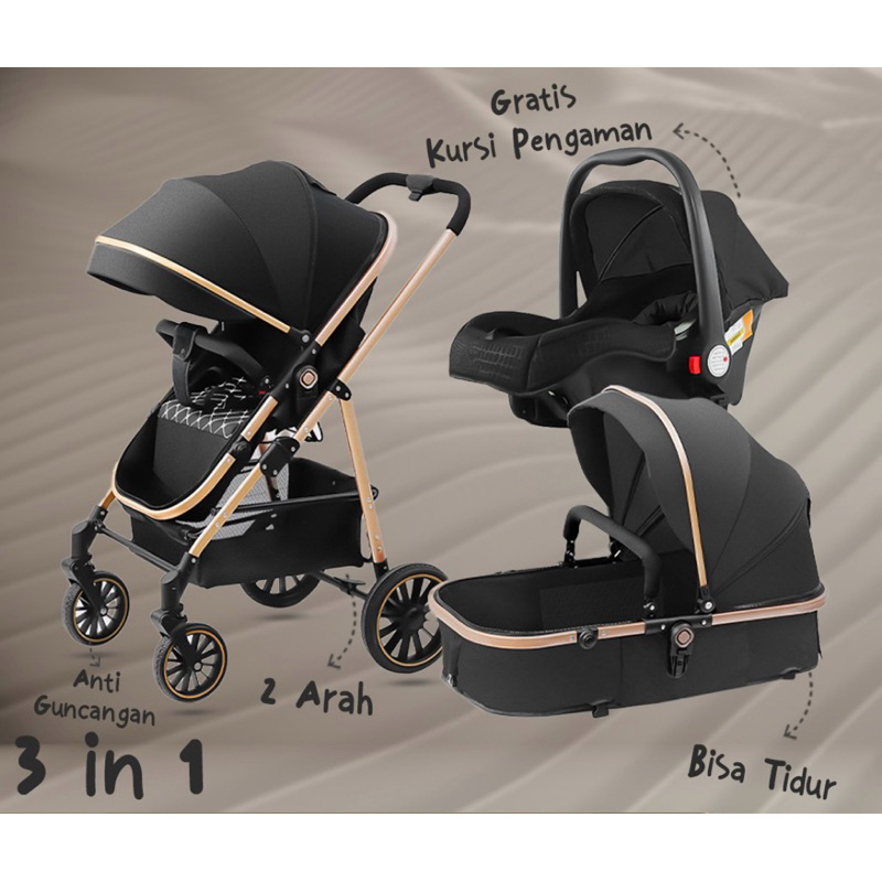 Stroller Bayi Mewah Elegan-Travelling /For Newborn/Dorongan Bayi Stroller Lipat/Dapat Dilipat/Dorong