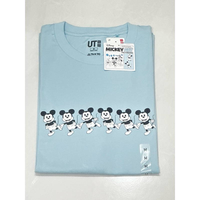 Kaos Uniqlo UT x Mickey Manga Art Size M Biru (BNWT) Tag Lengkap Original 100%