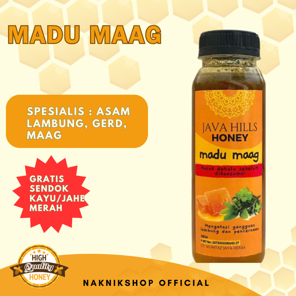 

Madu maag Lambung obat herbal asli 100% alami radang Asam Lambung imunitas tubuh 350 Gram javahills