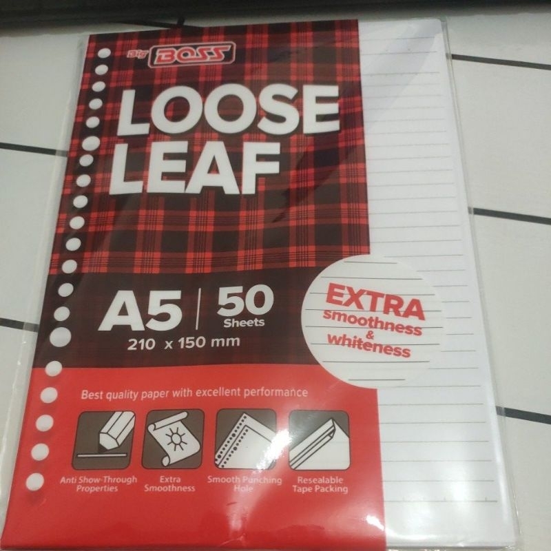 

kertas Binder Loose leaf A5 isi 50 lembar 20 lubang