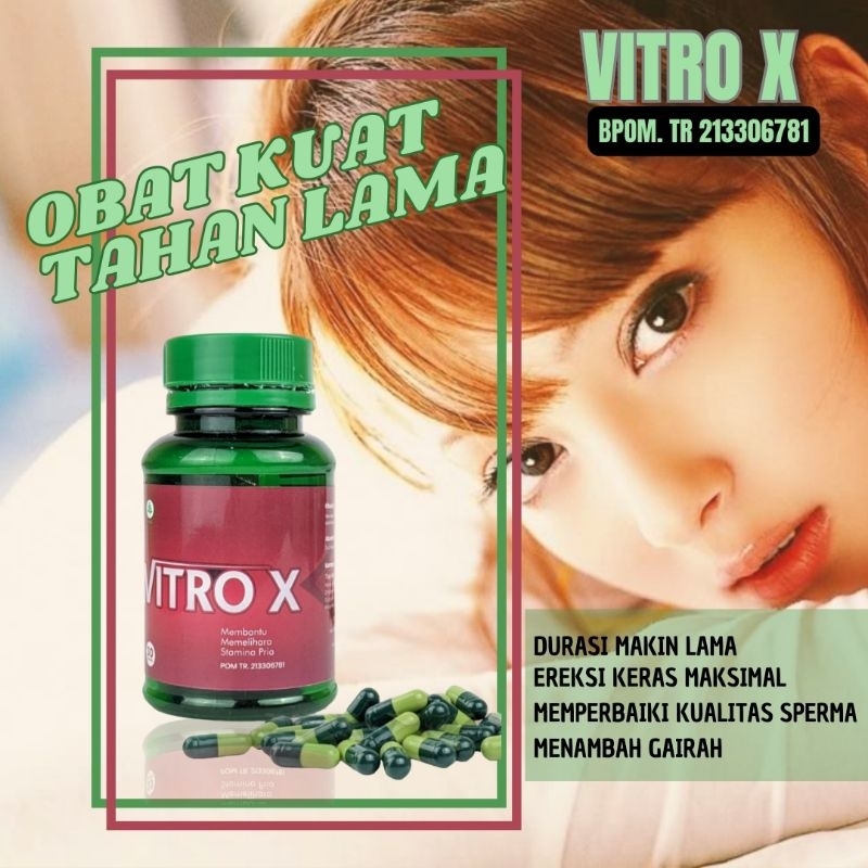VITRO X Jamu kuat pria tahan lama 100% original BPOM Obat kuat pria tahan lama Herbal