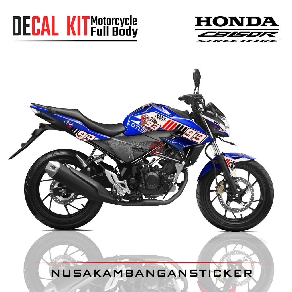 Decal Kit Sticker New CB 150 R Streetfire MM93 Biru Stiker Full Body